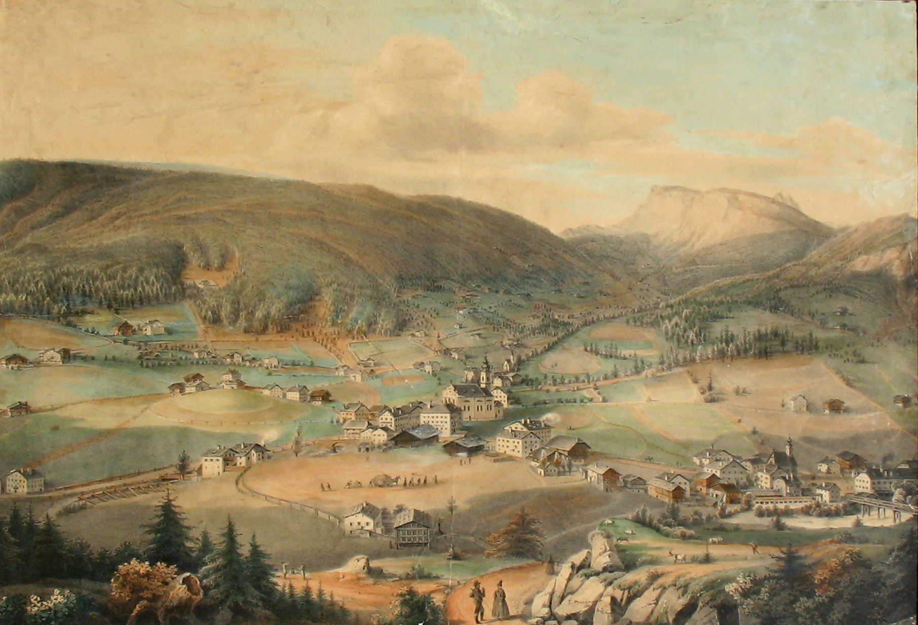 Gemälde des Dorfes St. Ulrich in Gröden
