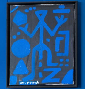 Gemälde in Blau und Schwarz von Ar Penck