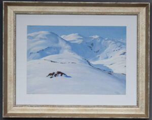 Gemälde von schneebedeckten Bergen von Max Von Esterle